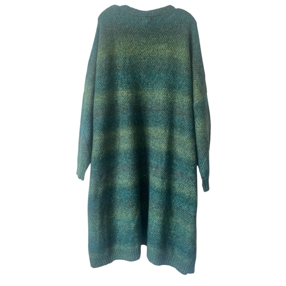 Talisman Green Ombre Long Cardigan Open Front Oversized One Size NWT - Picture 12 of 12